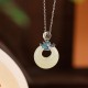 925 Silver Plated Gold Year of the Dragon Jade Necklace 925 Silver Plated Gold Year of the Dragon Jade Necklace