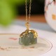 925 Sterling Silver Jade Elephant Blessing Necklace