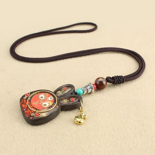 Tibet Ebony Five God of Wealth Necklace