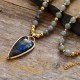 Labradorite Healing Beaded Necklace Pendant