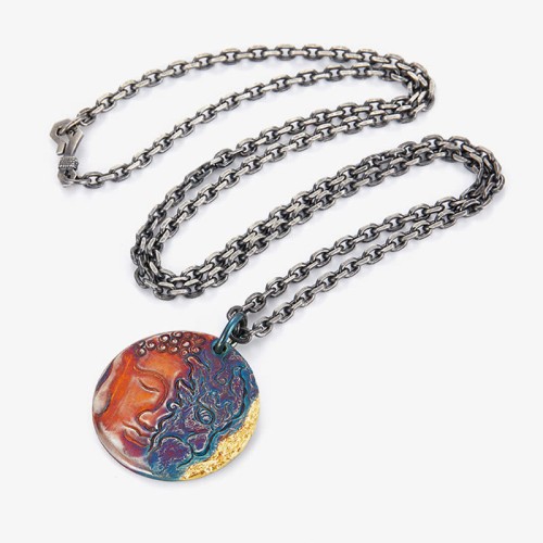 999 Sterling Silver Half Demon Half Buddha Compassion Necklace 999 Sterling Silver Half Demon Half Buddha Compassion Necklace