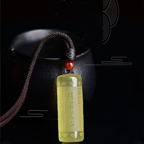 Citrine Heart Sutra Happiness Necklace Pendant Citrine Heart Sutra Happiness Necklace Pendant