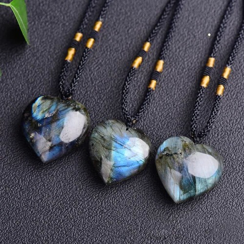 Labradorite Heart Support Necklace Labradorite Heart Support Necklace