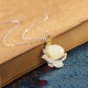 White Jade Lotus Flower Happiness Necklace White Jade Lotus Flower Happiness Necklace