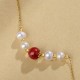 925 Silver Pearl Cinnabar Healing Bead Chain Necklace 925 Silver Pearl Cinnabar Healing Bead Chain Necklace
