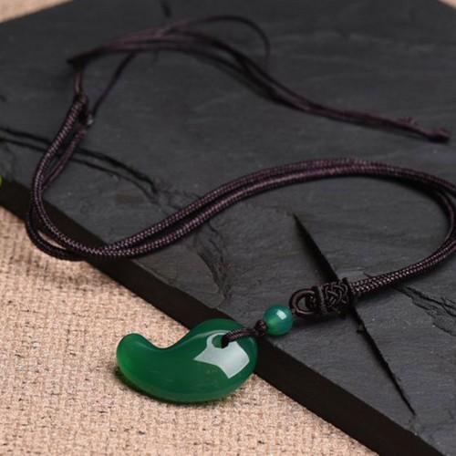 Red Agate Green Agate Moon Necklace Pendant