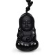 Black Obsidian Crystal Buddha Protection Necklace Black Obsidian Crystal Buddha Protection Necklace
