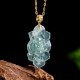 18K Gold Jade Lotus Prosperity Necklace Pendant 18K Gold Jade Lotus Prosperity Necklace Pendant