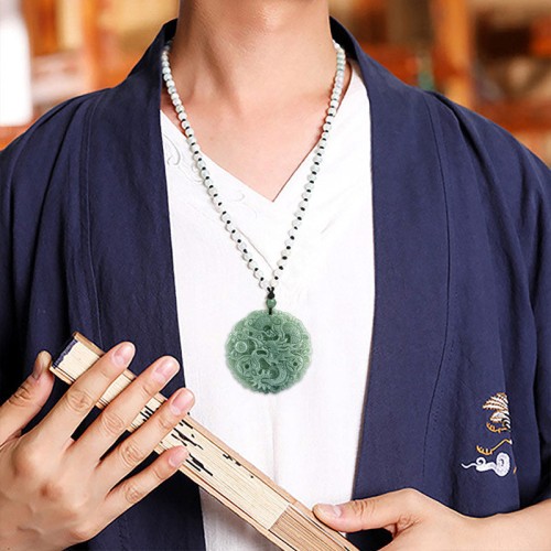 Chinese Zodiac Dragon Jade Fortune Necklace