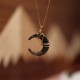 Tridacna Stone Crescent Moon Blessing Necklace Tridacna Stone Crescent Moon Blessing Necklace