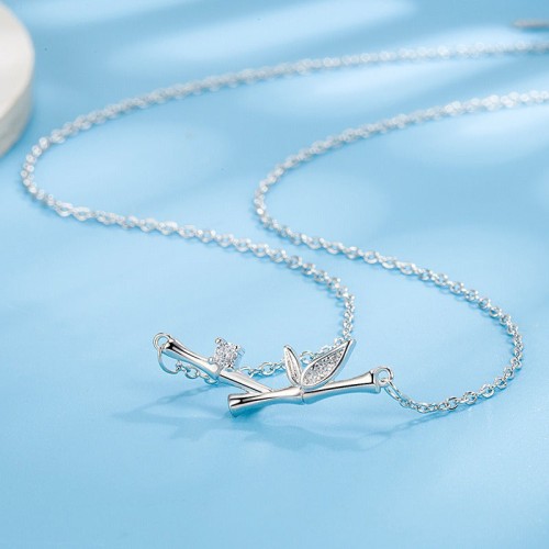 Bamboo Leaf Copper Zircon Wealth Necklace Pendant Bamboo Leaf Copper Zircon Wealth Necklace Pendant