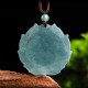 Natural Jade Laughing Buddha Lotus Pattern Necklace