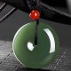 Round Jade Peace Buckle Prosperity String Necklace