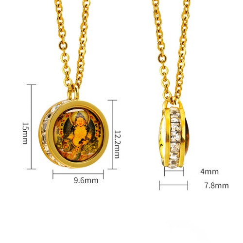 Tibetan Yellow God of Wealth Crystal Necklace
