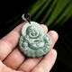 Laughing Buddha Jade Copper Coin Abundance Necklace