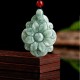 Natural Jade Kalanchoe Flower Luck Necklace Pendant