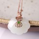 Sterling Silver White Jade Blessing Necklace Pendant Sterling Silver White Jade Blessing Necklace Pendant