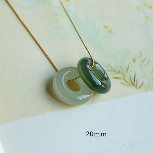 Round Jade Peace Buckle Luck Necklace Pendant Round Jade Peace Buckle Luck Necklace Pendant