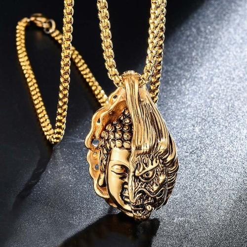Half Buddha Half Devil Powerful Necklace Pendant Half Buddha Half Devil Powerful Necklace Pendant