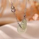 Sterling Silver Round Jade Prosperity Necklace Pendant Sterling Silver Round Jade Prosperity Necklace Pendant