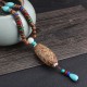 Tibetan Wenge Wood Bodhi Seed Agate Necklace Tibetan Wenge Wood Bodhi Seed Agate Necklace