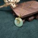 Round Jade Leaf Blessing Necklace Pendant