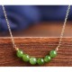 14K Gold Plated Hetian Cyan Jade Luck Necklace 14K Gold Plated Hetian Cyan Jade Luck Necklace