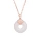 925 Silver Hetian White Jade Chalcedony Coin Necklace 925 Silver Hetian White Jade Chalcedony Coin Necklace