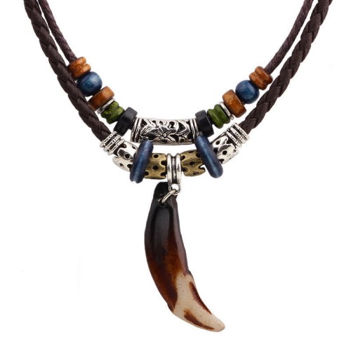 Ethnic Wolf Tooth Beads Wealth Necklace