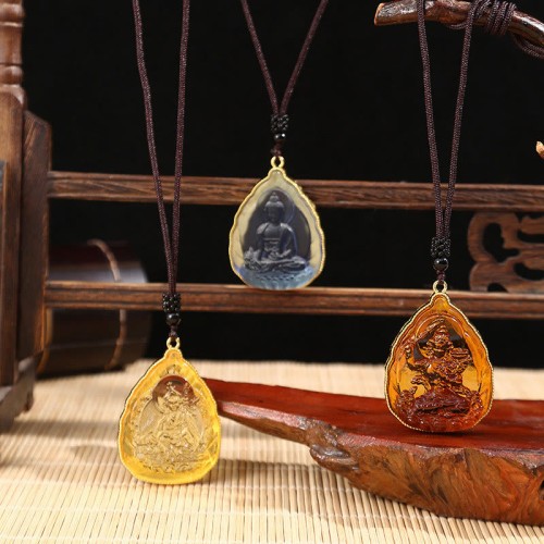 Tibetan Buddha Liuli Crystal Serenity Necklace Pendant Tibetan Buddha Liuli Crystal Serenity Necklace Pendant