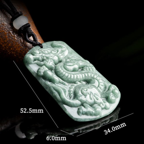 Year of the Dragon Jade Success Amulet Necklace