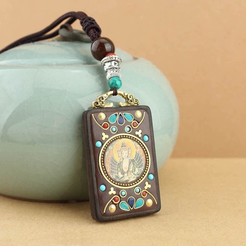 Tibet God of Wealth Ebony Peace Necklace Tibet God of Wealth Ebony Peace Necklace