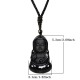 Black Obsidian Crystal Buddha Protection Necklace Black Obsidian Crystal Buddha Protection Necklace