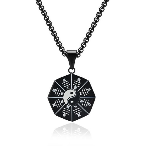 Bagua Yin Yang Titanium Steel Balance Necklace Bagua Yin Yang Titanium Steel Balance Necklace