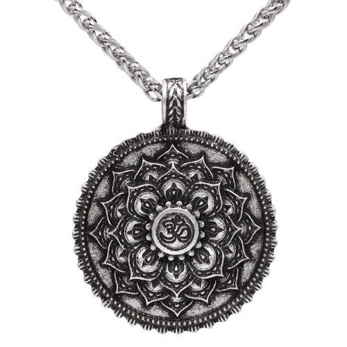 Six True Words Peace Flower Pattern Necklace