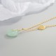 Jade Fu Character Copper Coin Peace Buckle Necklace