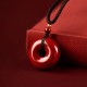 Cinnabar Peace Buckle Calm Blessing Necklace Cinnabar Peace Buckle Calm Blessing Necklace