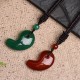 Red Agate Green Agate Moon Necklace Pendant