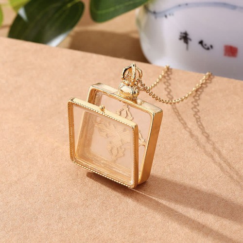 24K Gold Plated White Jade Dorje Protection Necklace 24K Gold Plated White Jade Dorje Protection Necklace