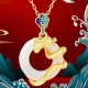 Dragon Year Hetian White Jade Success Necklace Pendant