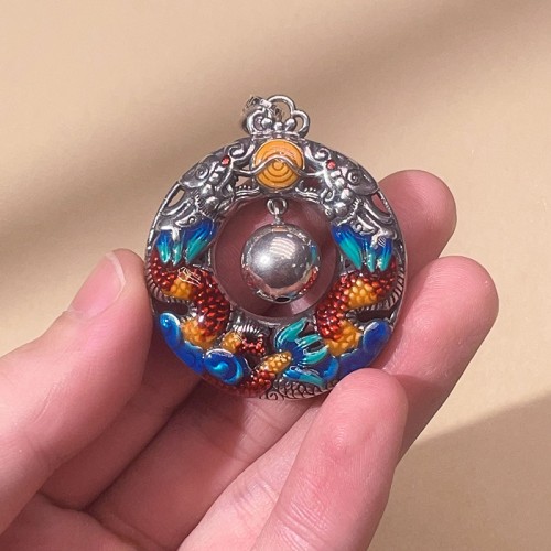 Dragon Year Colorful Bead Copper Protection Necklace Pendant Dragon Year Colorful Bead Copper Protection Necklace Pendant