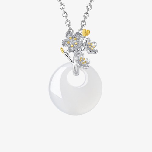 925 Silver Chalcedony Twelve Months Flower Harmony Pendant 925 Silver Chalcedony Twelve Months Flower Harmony Pendant
