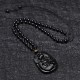 Black Obsidian Koi Fish Lotus Strength Necklace Black Obsidian Koi Fish Lotus Strength Necklace