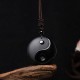 Black Obsidian Taoism Yin Yang Carved Necklace Black Obsidian Taoism Yin Yang Carved Necklace