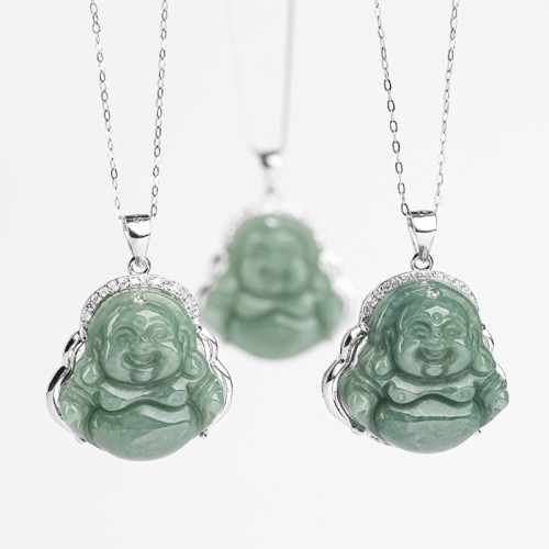 Laughing Buddha Jade Abundance Necklace Pendant Laughing Buddha Jade Abundance Necklace Pendant