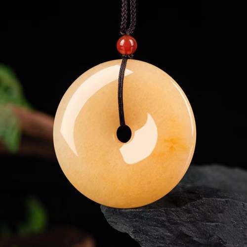 Golden Silk Jade Peace Wealth Necklace Pendant Golden Silk Jade Peace Wealth Necklace Pendant