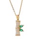 18K Gold Plated Chalcedony Bamboo Rhinestone Necklace 18K Gold Plated Chalcedony Bamboo Rhinestone Necklace