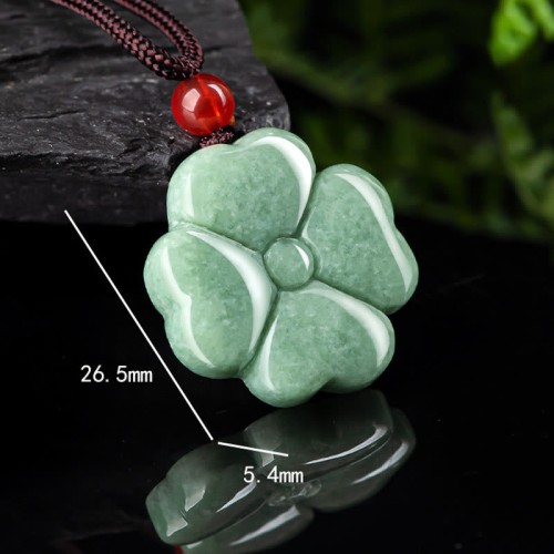 Lucky Four Leaf Clover Jade Prosperity Necklace Lucky Four Leaf Clover Jade Prosperity Necklace