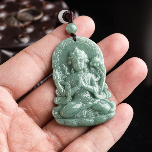 Four-armed Avalokitesvara Jade Amulet Necklace Four-armed Avalokitesvara Jade Amulet Necklace