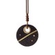 Handcrafted Ebony Wood Copper Peace Necklace Handcrafted Ebony Wood Copper Peace Necklace